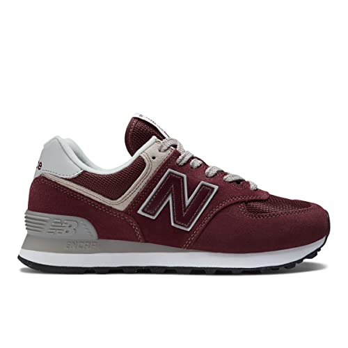 New Balance Women's 574 Core Sneaker, Burgundy/White, 7 - Image 3