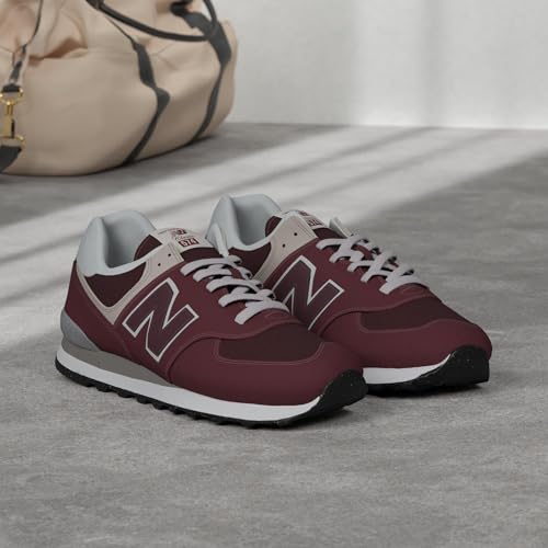 New Balance Women's 574 Core Sneaker, Burgundy/White, 7 - Image 2