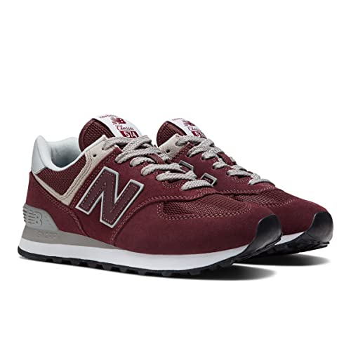 New Balance Women's 574 Core Sneaker, Burgundy/White, 7 - Image 4
