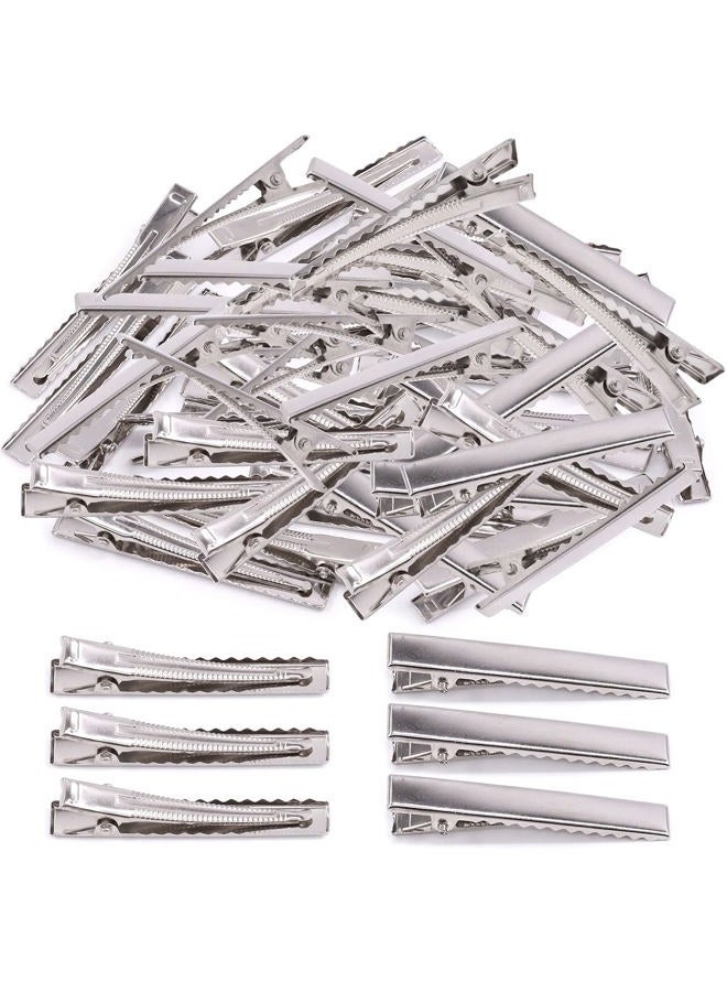 Mardatt 200Pcs 2.20 inch / 5.6 cm Alligator Hair Clips Bulk Silver Single Prong Hair Clips For Bows Making Hair Pins For Sectioning Hair Styling And Sectioning Hairdressing DIY Crafts - Image 1