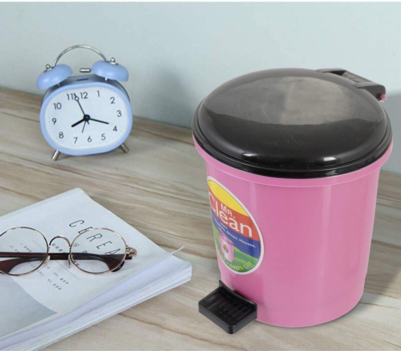Kuber Industries Kuber Industries 2 Pieces Table Top Desk Garbage Dustbin Trash for Office Home Work Place2 LTRPink Blue  - Image 3