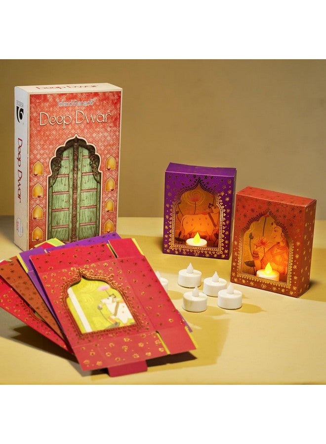 Island Rangoli صندوق ديب دور من ورق رانغولي الجزيرة (عبوة من 6) | ديكور منزلي | زينة ديوالي | زينة احتفالية | ديكور حائط | صندوق جهرخا التقليدي | حرفة ديي | - Image 5