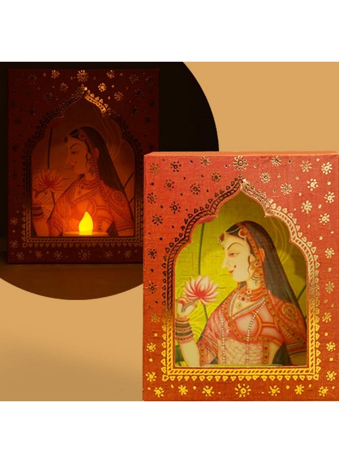 Island Rangoli صندوق ديب دور من ورق رانغولي الجزيرة (عبوة من 6) | ديكور منزلي | زينة ديوالي | زينة احتفالية | ديكور حائط | صندوق جهرخا التقليدي | حرفة ديي | - Image 2