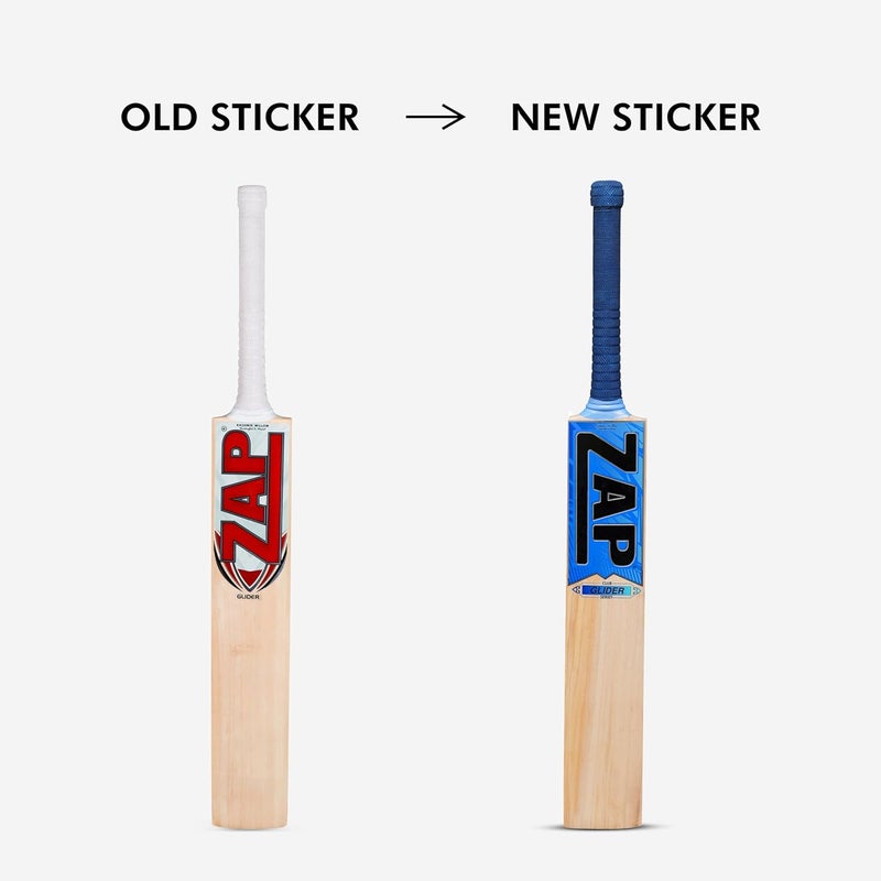 ZAP مضرب كريكيت غلايدر من خشب الكشمير (الحجم -SH - 33.5 بوصة) | تصميم مصنوع يدويًا، توازن ممتاز وتشطيب فاخر للكريكيت بالكرة الجلدية الاحترافية | مثالي للأندية والبطولات - Image 2