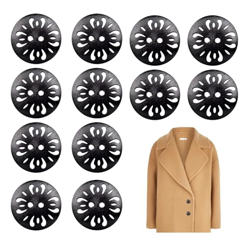 NIIIYTYB 12Pcs Black Button 1 Inch Large TwoHole Vintage Flatback Buttons for Sewing and Clothing Extra Decorative Buttons for Crafts DIY Handmade Repair Unique Supplies for Clothes - Image 1