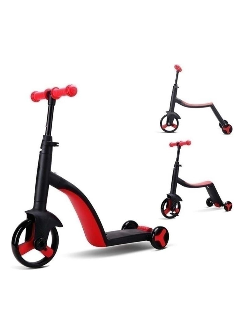 Winner Sky 3 In 1 Convertible Tricycle Balance Bike Kick Scooter For Kids Red  - Image 1