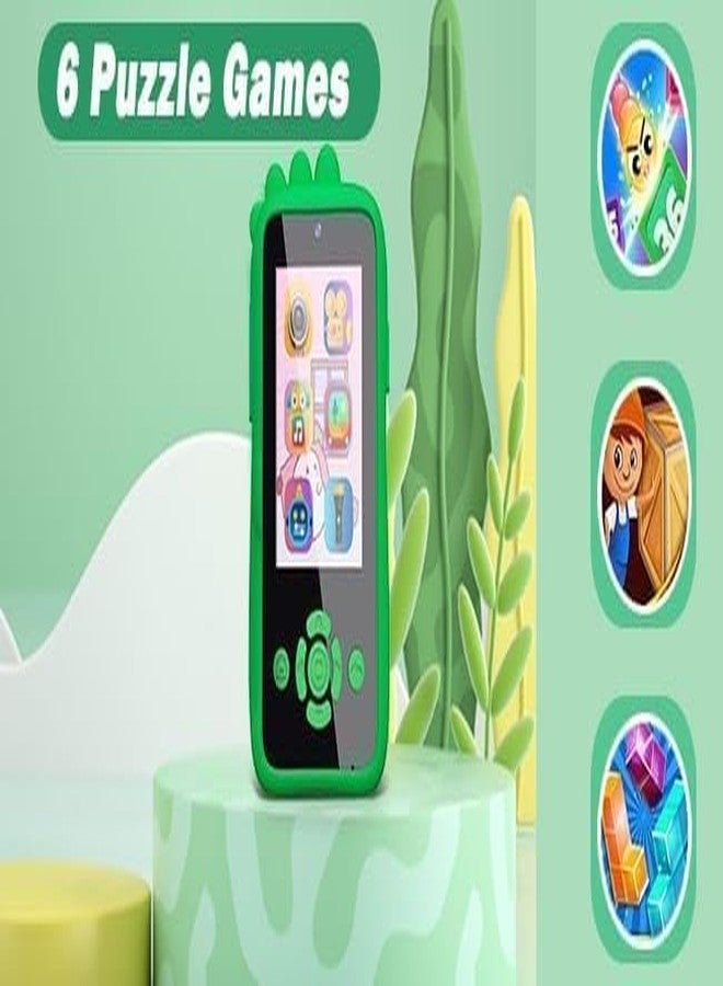 SUNNIFA Kids Smart Phone for Girls, Christmas Birthday Gifts for Girls Age 3-10 Kids Toys Cell Phone, 2.8" Touchscreen Toddler Learning Play Toy Phone with Dual Camera, Game (Green Dino) - Image 2