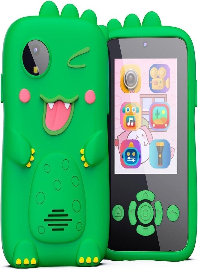SUNNIFA Kids Smart Phone for Girls, Christmas Birthday Gifts for Girls Age 3-10 Kids Toys Cell Phone, 2.8" Touchscreen Toddler Learning Play Toy Phone with Dual Camera, Game (Green Dino) - Image 1