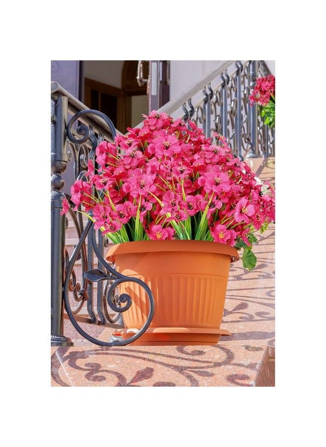 AmyHomie - 20 Bundles Artificial Flowers Outdoor Uv Resistant Faux Flowers No Fade Fake Plastic Plants Garden Porch Window Box Decorating (Fuchsia) - Image 1