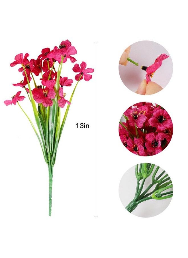 AmyHomie - 20 Bundles Artificial Flowers Outdoor Uv Resistant Faux Flowers No Fade Fake Plastic Plants Garden Porch Window Box Decorating (Fuchsia) - Image 1