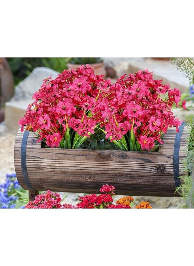 AmyHomie - 20 Bundles Artificial Flowers Outdoor Uv Resistant Faux Flowers No Fade Fake Plastic Plants Garden Porch Window Box Decorating (Fuchsia) - Image 1