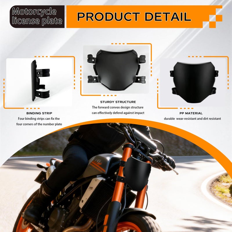 Zihvfzu Electric Dirt Bike Number Plate Front, Downhill Electric Bike Plate for Q20, S1/S2/Y1/RX, X1S/X/X2, LBX, Sting MX3/MX4/MX5, XXX, Mantis, Dragster, Pro SS/SR/S, Soleil 01, RTR - Image 3
