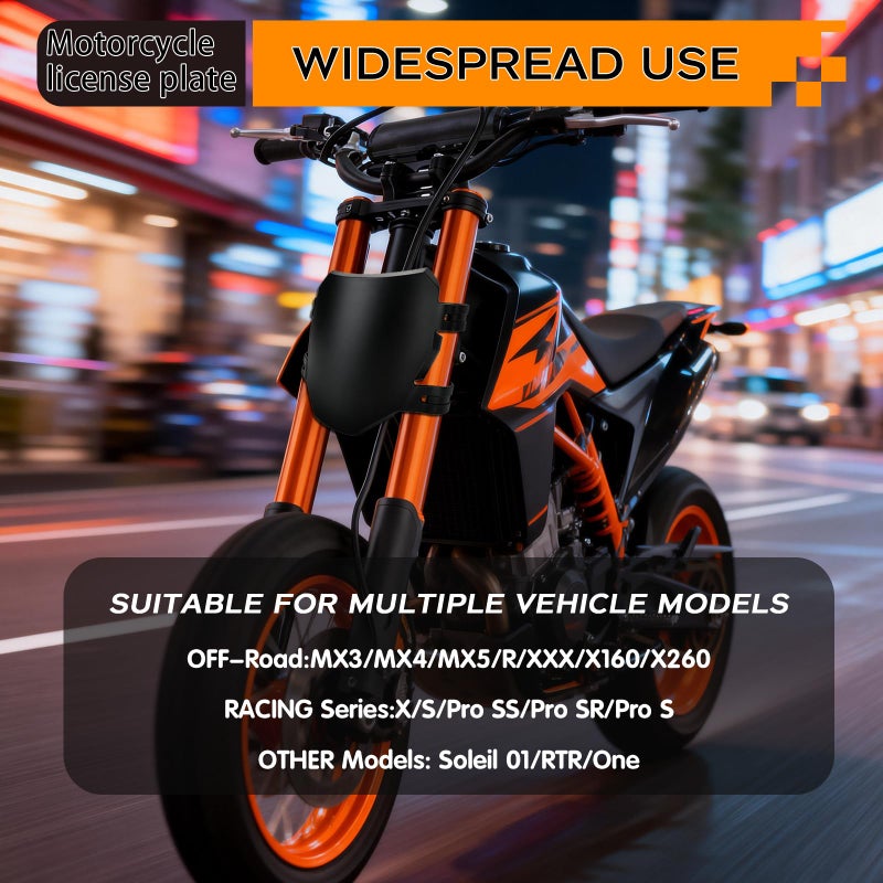 Zihvfzu Electric Dirt Bike Number Plate Front, Downhill Electric Bike Plate for Q20, S1/S2/Y1/RX, X1S/X/X2, LBX, Sting MX3/MX4/MX5, XXX, Mantis, Dragster, Pro SS/SR/S, Soleil 01, RTR - Image 4