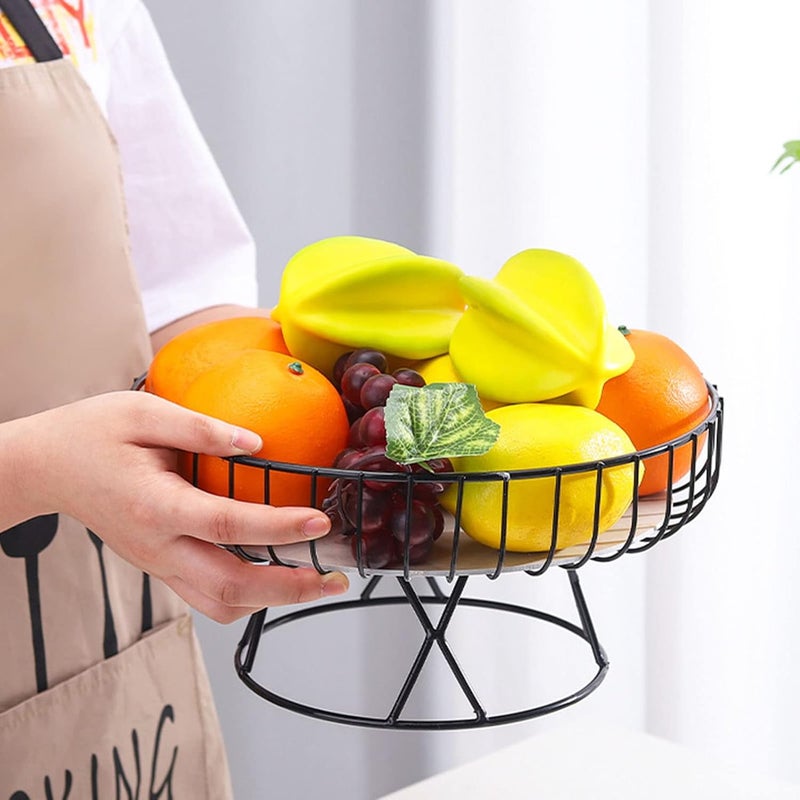 تشكيغلو صينية فواكه، صينية تقديم عملية بتصميم مجوف مزخرف للمقاهي (كبيرة، ذهبي/أسود) - Image 3