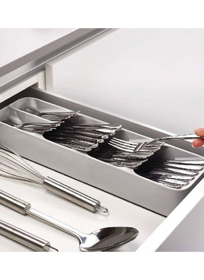 Generic - Plastic Cutlery Organizer Silverware Organizer Storage Tray Compact Cutlery Organizer for Kitchen Drawer Holding Flatware Spoons Forks - Image 1