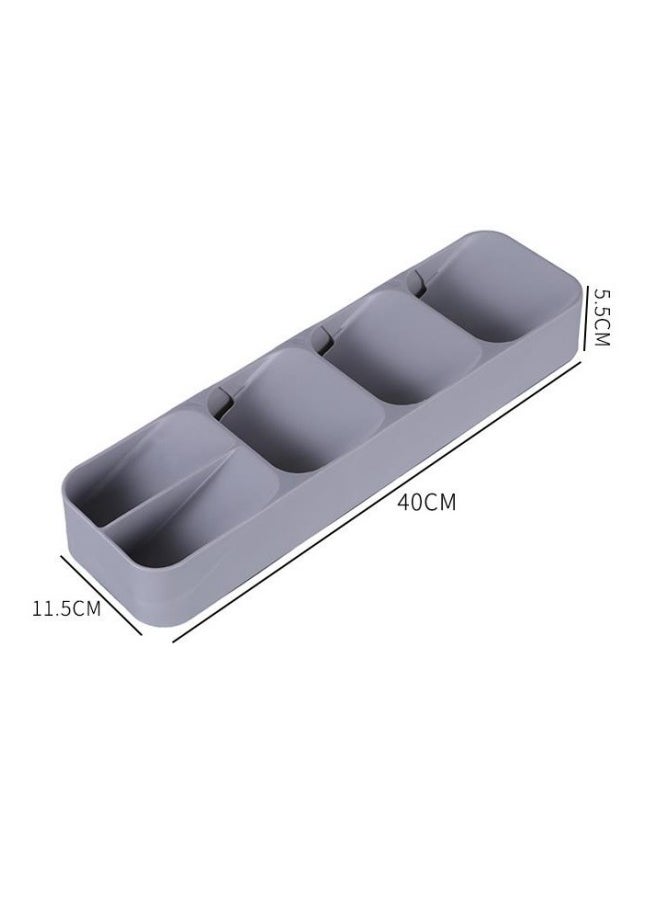 Generic - Plastic Cutlery Organizer Silverware Organizer Storage Tray Compact Cutlery Organizer for Kitchen Drawer Holding Flatware Spoons Forks - Image 1