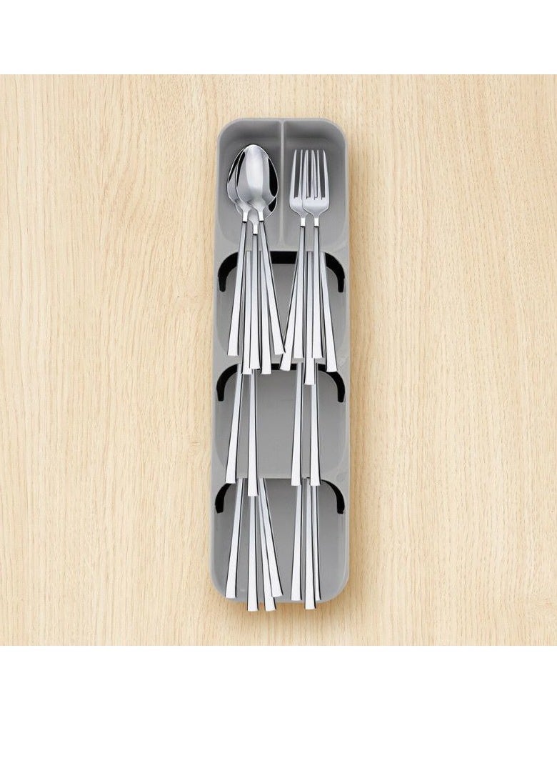 Generic - Plastic Cutlery Organizer Silverware Organizer Storage Tray Compact Cutlery Organizer for Kitchen Drawer Holding Flatware Spoons Forks - Image 1