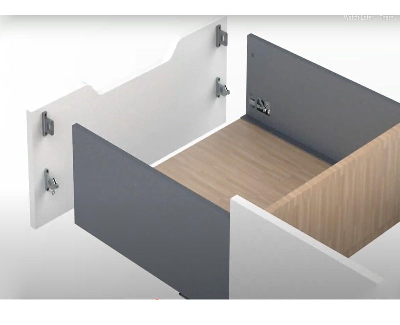 RAB Tandem Box Drawer for Kitchen Soft Close Slim Tandem For Moduler Kitchen (Code:- Tandem box, Size- 450mm, 6", Color- Grey, Pack of 1 Set) - Image 4