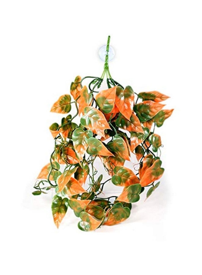 Pangea Pangea Hanging Plants Deluxe Decor for Reptile Enclosure Habitat (Orange)  - Image 1
