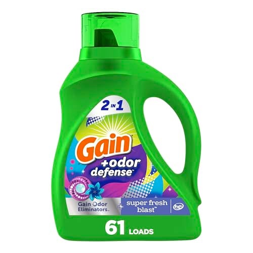 Gain + Odor Defense Liquid Laundry Detergent, Super Fresh Blast Scent, 107 Loads, HE Compatible - Image 1