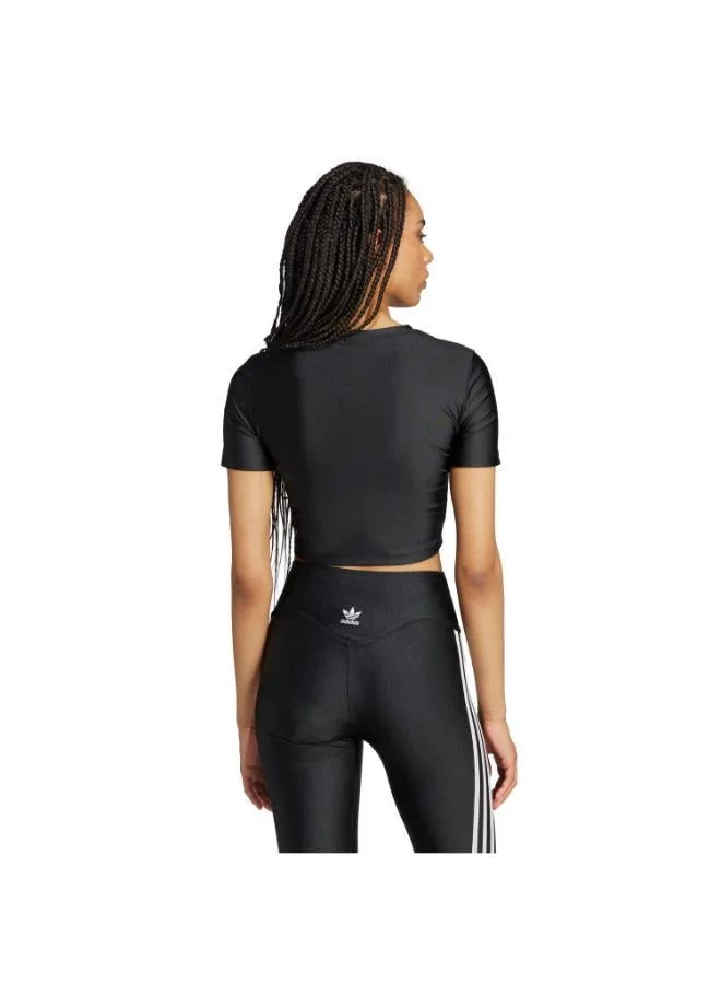 Adidas Originals BLACK Rhinestone Trefoil T-shirt for Women | Best Price UAE