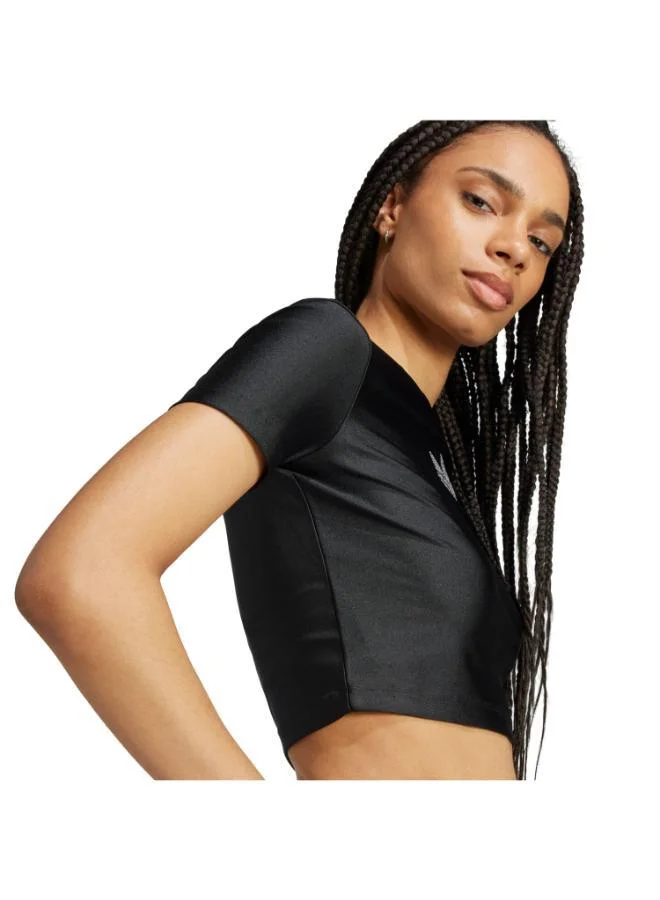 Adidas Originals BLACK Rhinestone Trefoil T-shirt for Women | Best Price UAE