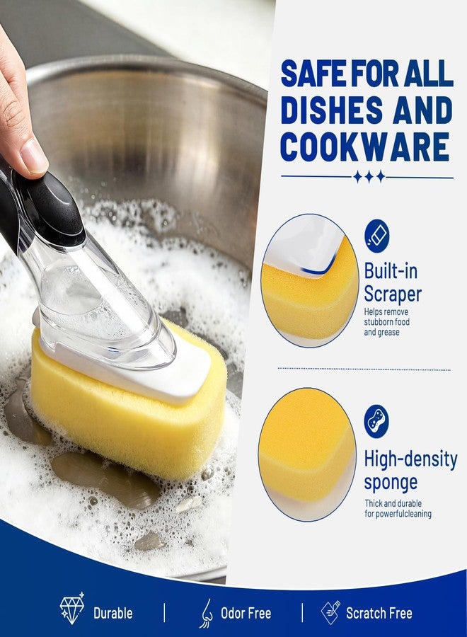 RIMAY Sponge Brush Refills for OXO Dish Brush, 6 Pack Soap Dispensing Dish Refills, Scrub Replacement Head for Scrubber, Sponge Replacement Head Fits Soap Dispensing Handle - Image 3