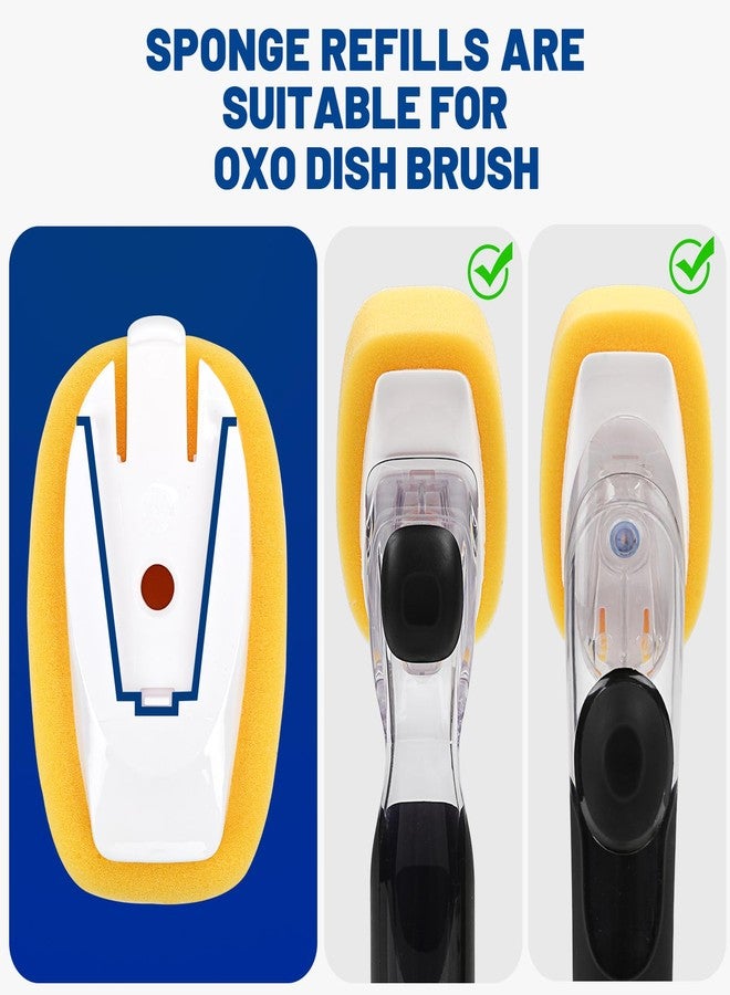 RIMAY Sponge Brush Refills for OXO Dish Brush, 6 Pack Soap Dispensing Dish Refills, Scrub Replacement Head for Scrubber, Sponge Replacement Head Fits Soap Dispensing Handle - Image 2