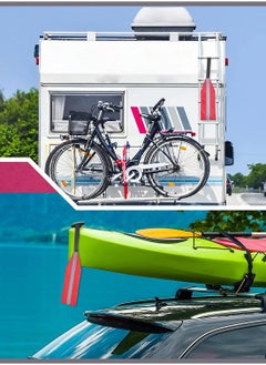 SYOSI 2 Pieces Safety Warning Travel Flag for Kayak Red Canoes SUP Towing Flag  with Webbing Accessories  - Image 2