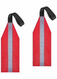 SYOSI 2 Pieces Safety Warning Travel Flag for Kayak Red Canoes SUP Towing Flag  with Webbing Accessories  - Image 1