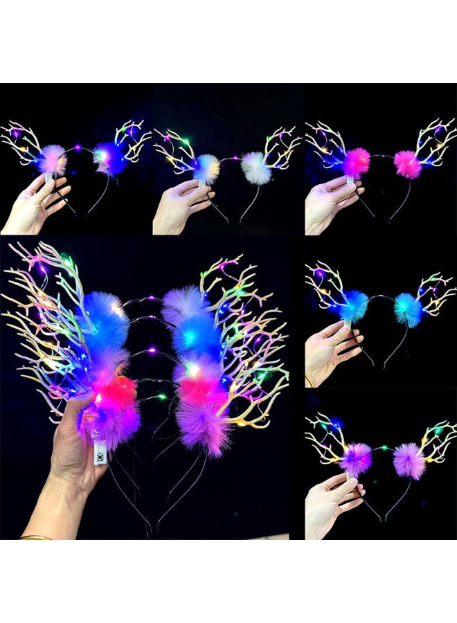 Halloween Headwear Headband Mori Antlers Headband Night Market Stall Luminous Toys-Color:Wide-haired Rabbit Ear Headband - Image 3