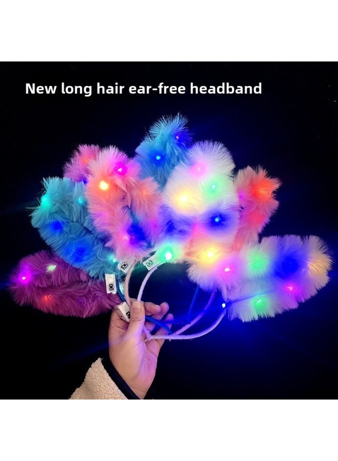 Halloween Headwear Headband Mori Antlers Headband Night Market Stall Luminous Toys-Color:Wide-haired Rabbit Ear Headband - Image 1