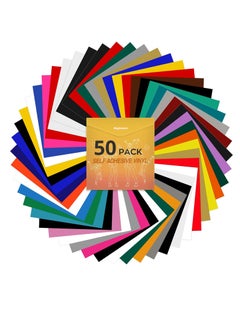 Rightsure 12" x 12" Permanent Vinyl Sheets, 40Colors Adhesive Vinyl Bundle, Outdoor Waterproof Permanent Vinyl for All Cutting Machine, DIY Craft Decor for Mug, Home, Wall, Car Decals, 50Sheets  - Image 1