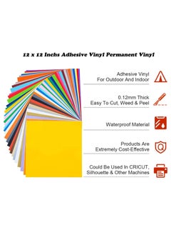 Rightsure 12" x 12" Permanent Vinyl Sheets, 40Colors Adhesive Vinyl Bundle, Outdoor Waterproof Permanent Vinyl for All Cutting Machine, DIY Craft Decor for Mug, Home, Wall, Car Decals, 50Sheets  - Image 4
