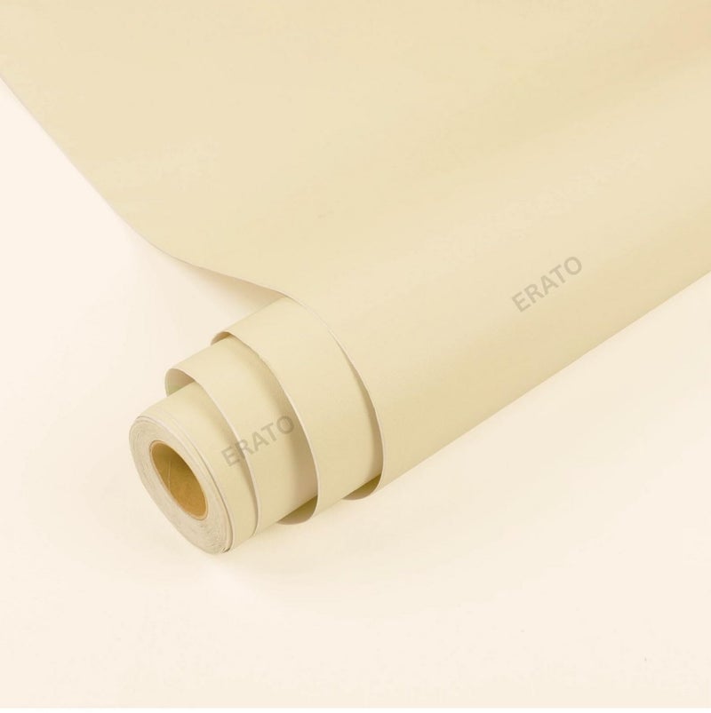 ERATO Vinyl Matte Kicthen Cabinets Wallpaper Self Adhesive Removable Wallpaper (24"x120" Inch, Beige Matte) - Image 1