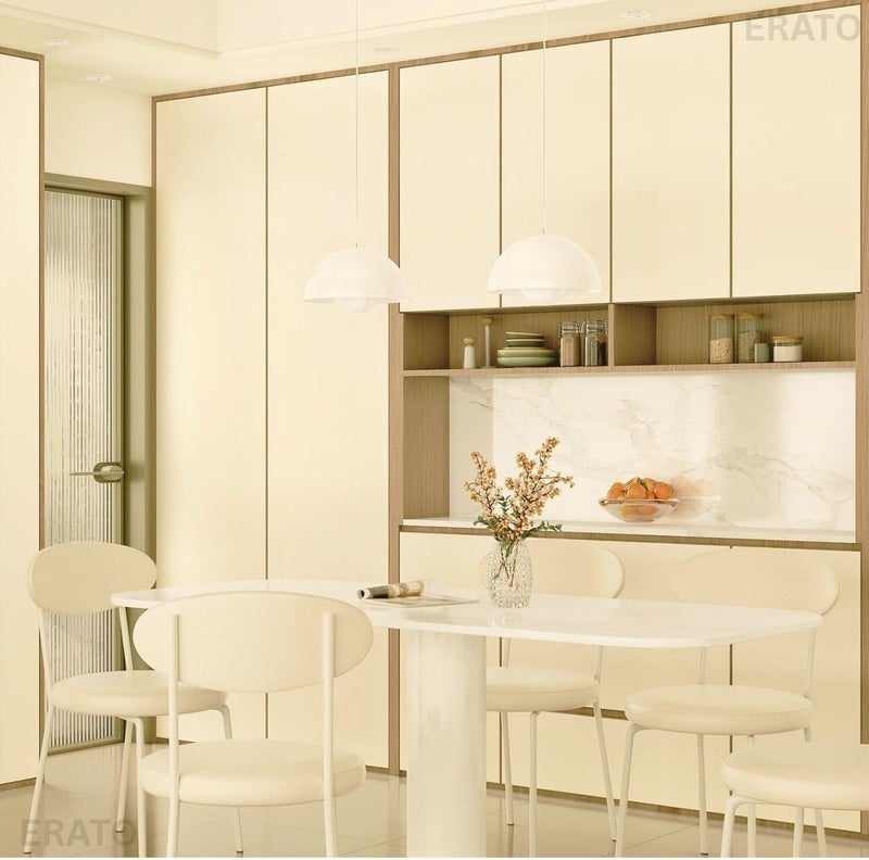 ERATO Vinyl Matte Kicthen Cabinets Wallpaper Self Adhesive Removable Wallpaper (24"x120" Inch, Beige Matte) - Image 3