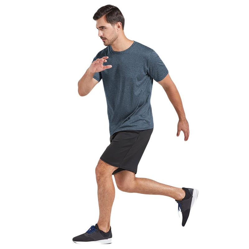 AKAWOOKO 5 Pack Men's Dry Fit T Shirts Athletic Running Gym Workout Short Sleeve Tee Shirts for Men (US, Alpha, Large, Regular, Regular, Set 1) - Image 5