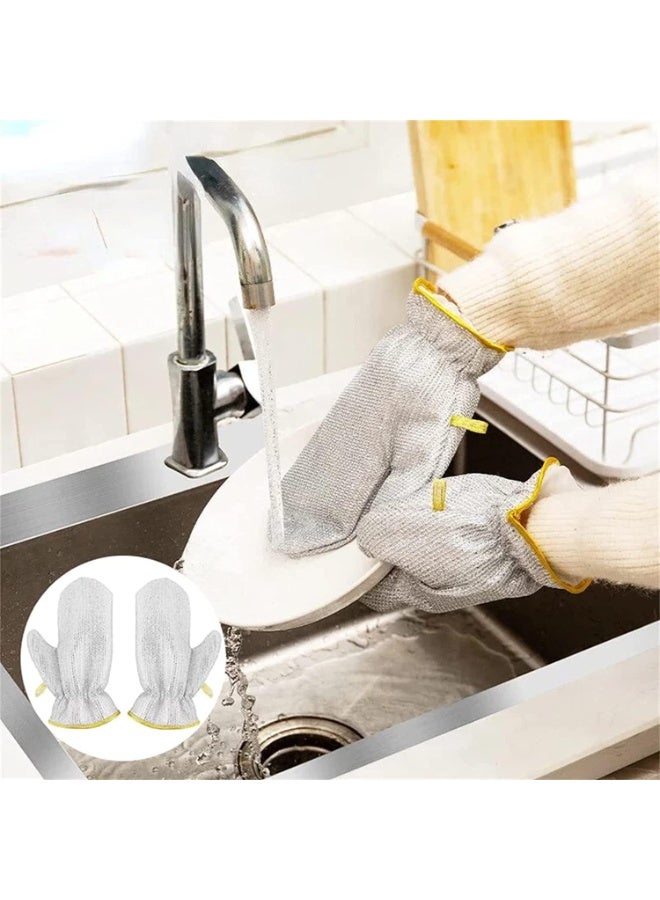 2 pieces of multi-purpose wire dishwashing gloves, reusable cleaning gloves - Image 1