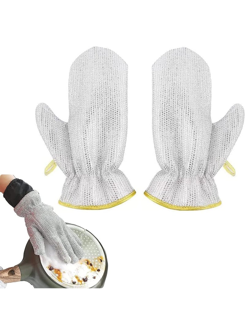 2 pieces of multi-purpose wire dishwashing gloves, reusable cleaning gloves - Image 5