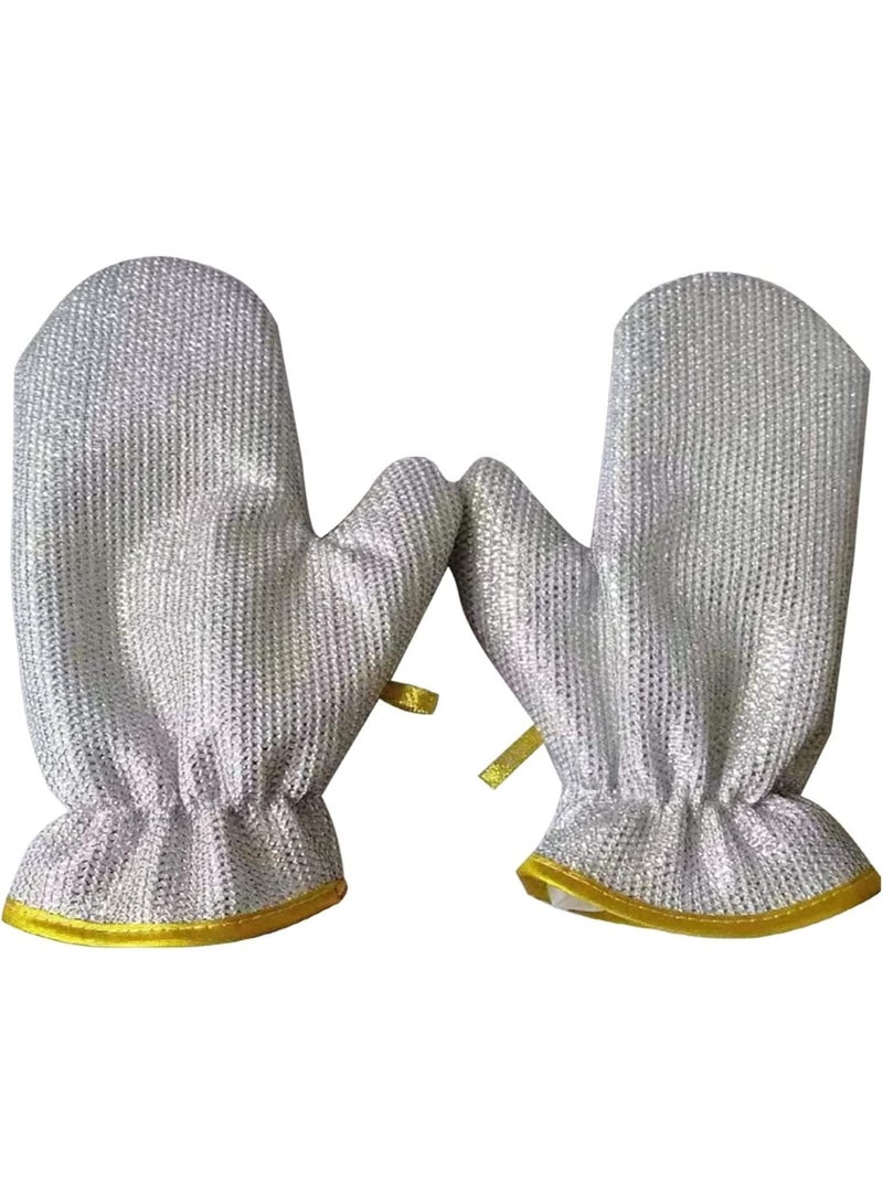 2 pieces of multi-purpose wire dishwashing gloves, reusable cleaning gloves - Image 4