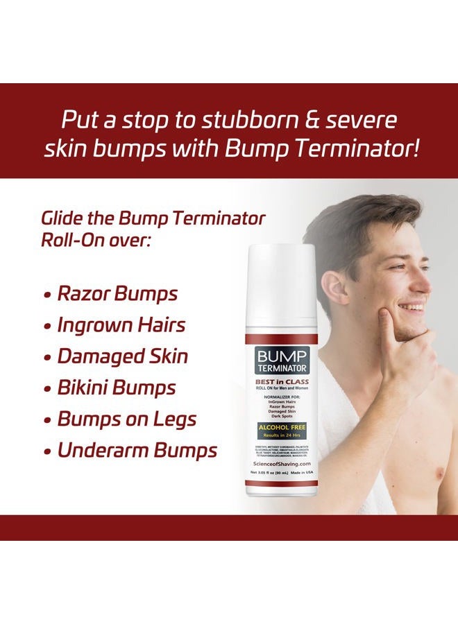 Breej BUMP Terminator, ALCOHOL FREE, Anti Razor Bumps, Ingrown Hair, Razor Burn, Skin Treatment for Face, Neck, Bikini area, Legs-After Shave & Dark Spot Corrector, Unisex Roll On - Image 3