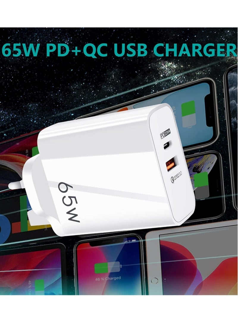 ELTRAZONE USB C Plug,Charger Type C 65W USB C Fast iphone Charger,PD3.0 Type C Super Fast Charger Wall Plug,Dual Port USB Plug Charger for iPhone, Cell Phones, Mobile Power Bank,iPad,Tablets, Headphones,etc - Image 4