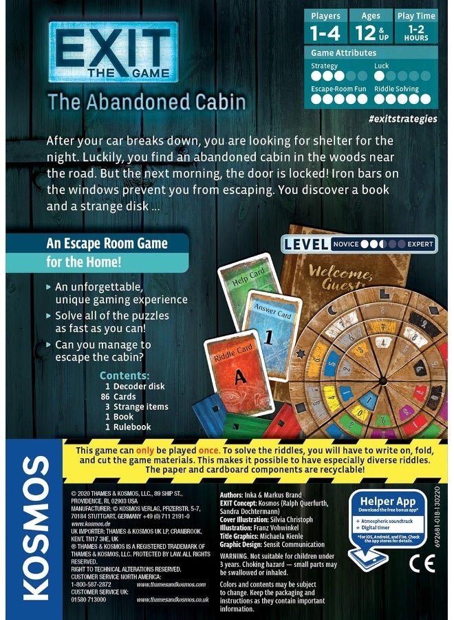 Thames & Kosmos - EXIT: The Return To The Abandoned Cabin - Level: 3/5 - Unique Escape Room Game - Image 2