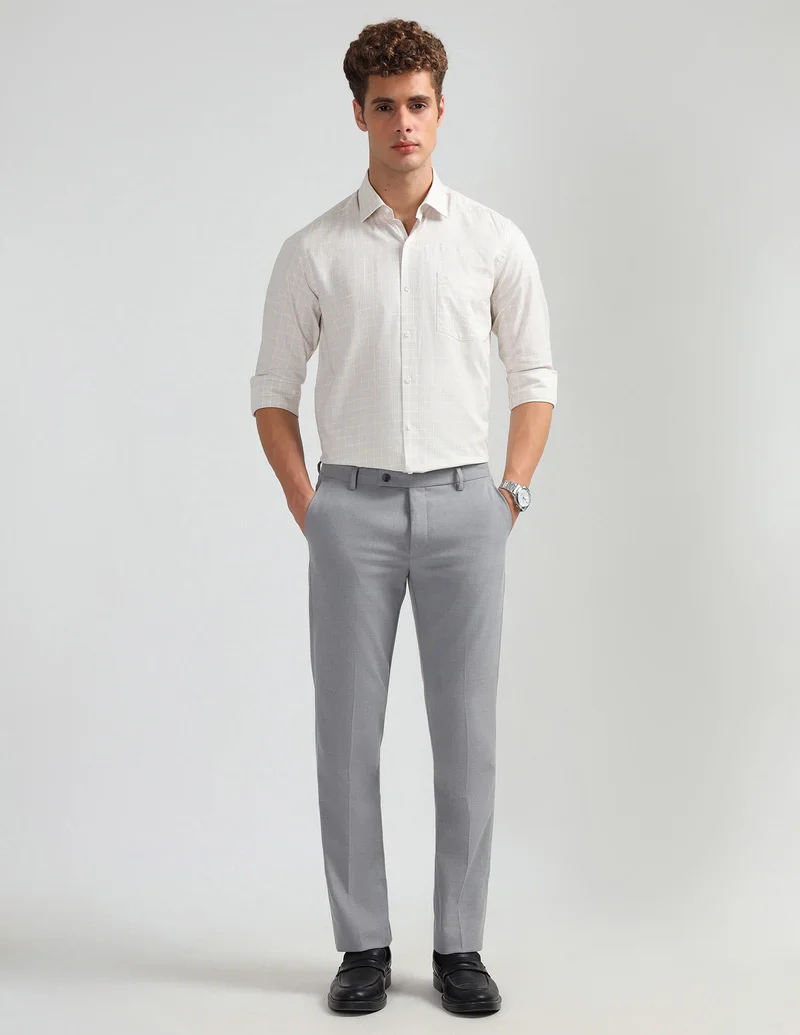 Arrow Beige Pure Cotton Manhattan Slim Fit Shirt for Men | Best Price UAE