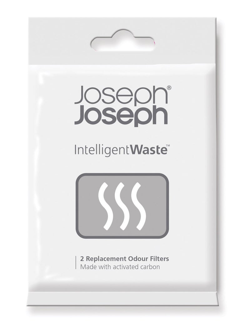 Joseph Joseph Intelligent Waste Activated Carbon Odor Filter Refills for Food Waste Caddy Kitchen Bin - Pack of 2 - Image 1