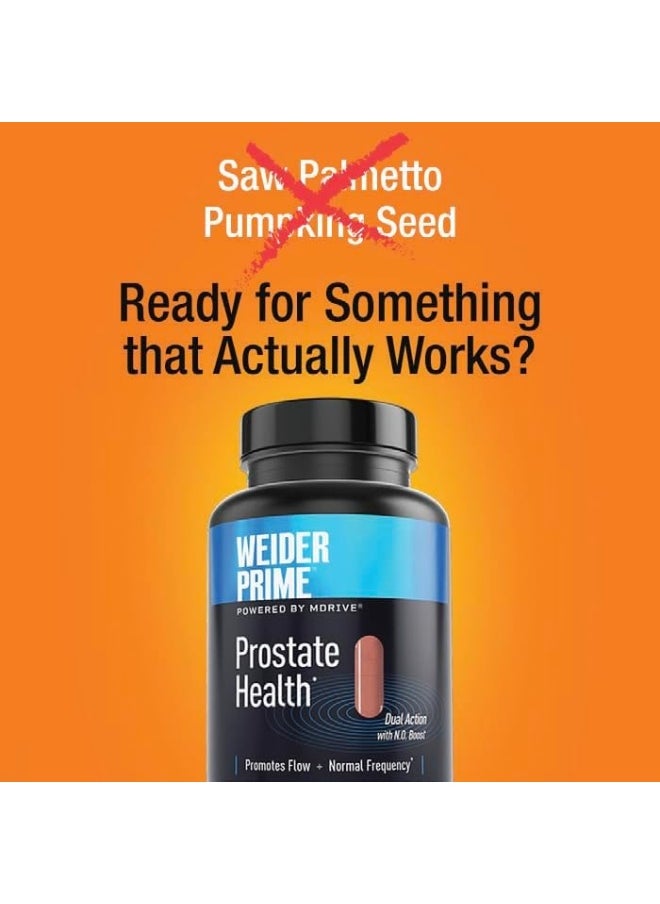 Weider - Prime Prostate Health for Men, Dual Action with N.O. Boost, Promotes Flow and Normal Frequency, 60 Veggie Capsules - Image 1