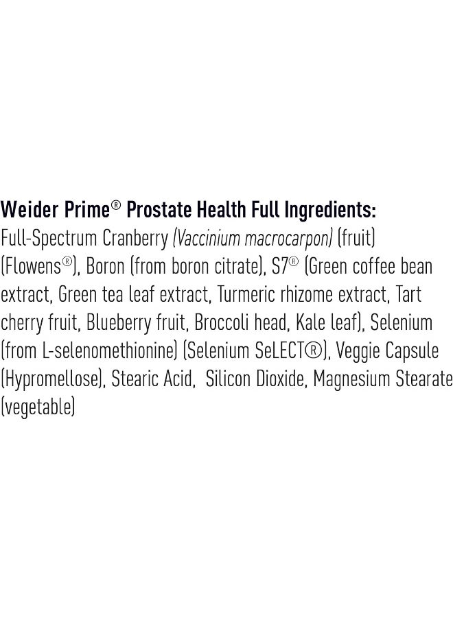 Weider - Prime Prostate Health for Men, Dual Action with N.O. Boost, Promotes Flow and Normal Frequency, 60 Veggie Capsules - Image 1