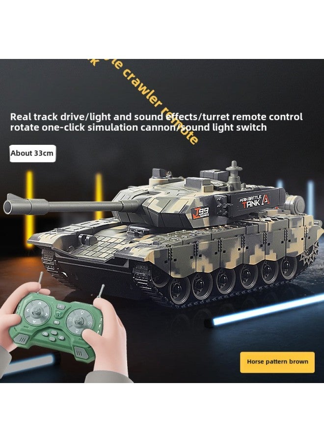 Loquat Children's Remote Control Car Tank Toy Car Sound And Light Cannon Model Main Battle Electric Armored Car Crawler Boy-Color:Type 99 Remote Control Tank Color Box - Image 1
