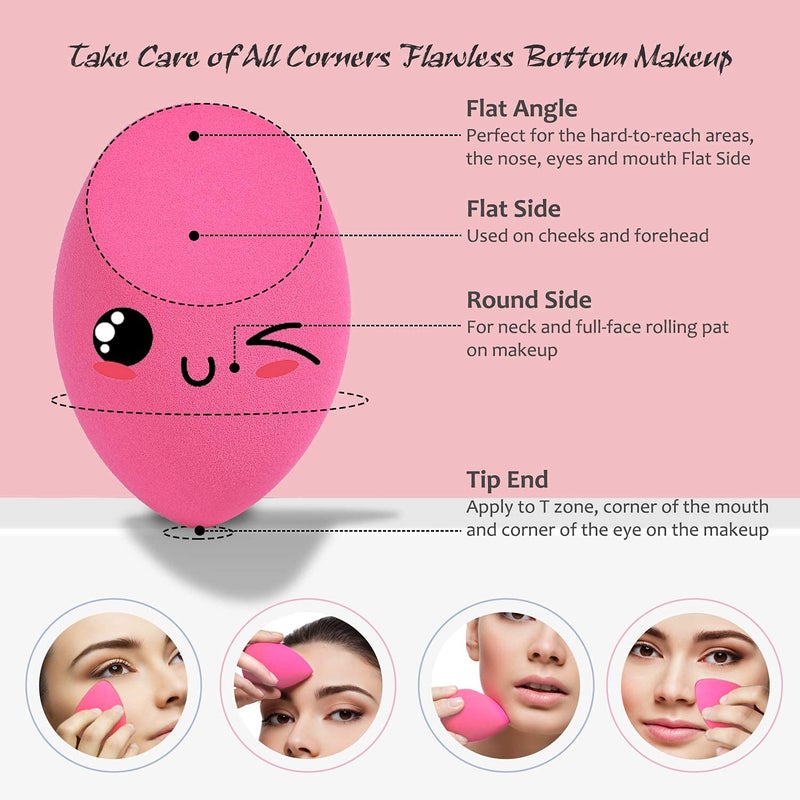 advancedestore Makeup SpongesPack of 1 Blender Beauty Foundation Blending Sponge Professional Beauty Makeup Set for Dry Wet Use Multi colour - Image 3