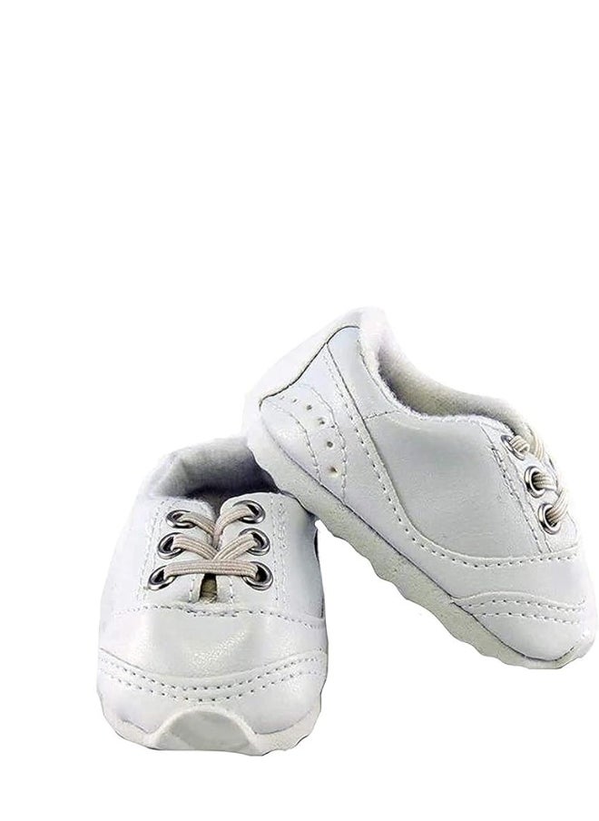 American Fashion World - American Fashion World White Sporty No Tie Sneakers for 18-Inch Dolls | Premium Quality & Trendy Design | Dolls Shoes | Shoe Fashion for Dolls for Popular Brands - Image 1